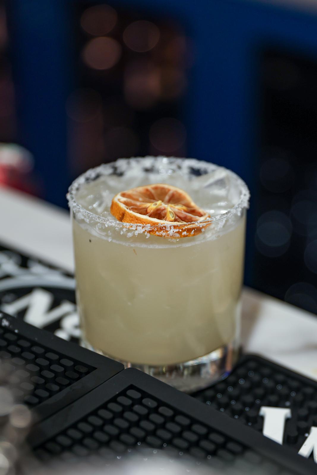 A craft cocktail at District